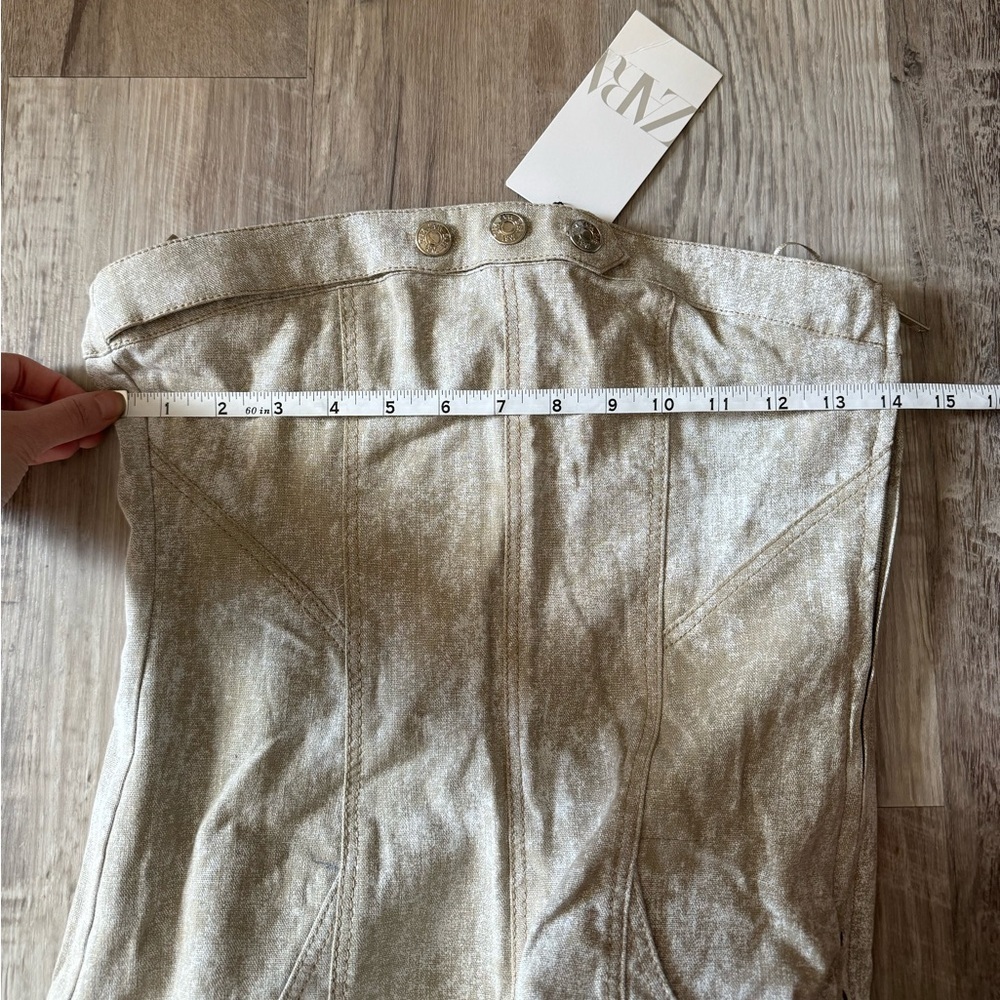 ZARA PRINTED LINEN BLEND JUMPSUIT - SIZE S - BRAND NEW WITH TAG - Picture 2 of 15